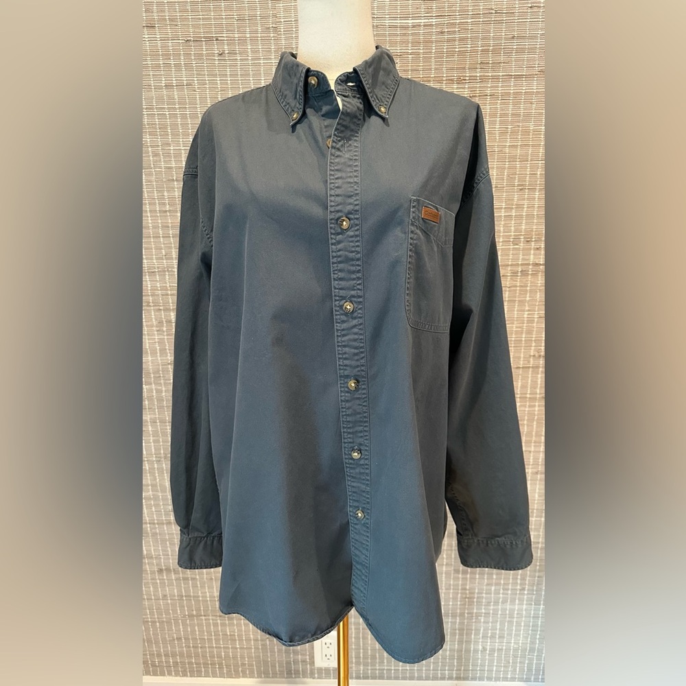 💜 Vintage 2008 Men’s Carhartt Dark Gray/Blue Casual Button Down Shirt 💜